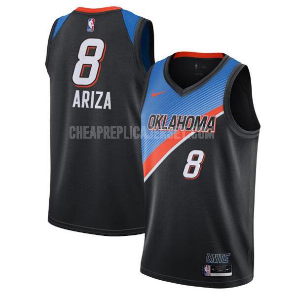 2020-21 men's oklahoma city thunder trevor ariza 8 black city edition replica jersey