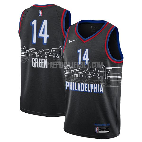 2020-21 men's philadelphia 76ers danny green 14 black city edition replica jersey