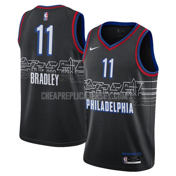 2020-21 men's philadelphia 76ers tony bradley 11 black city edition replica jersey