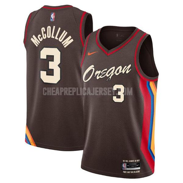 2020-21 men's portland trail blazers c.j. mccollum 3 black city edition replica jersey