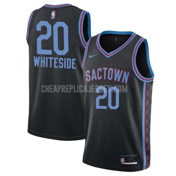 2020-21 men's sacramento kings hassan whiteside 20 black city edition replica jersey