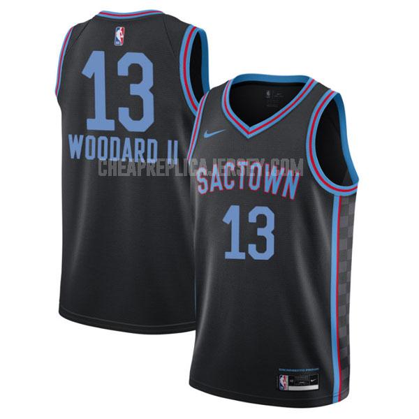 2020-21 men's sacramento kings robert woodard ii 13 black city edition replica jersey