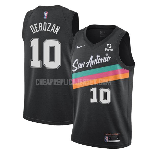 2020-21 men's san antonio spurs demar derozan 10 black city edition replica jersey