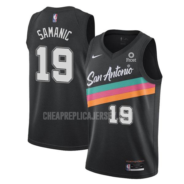 2020-21 men's san antonio spurs luka samanic 19 black city edition replica jersey