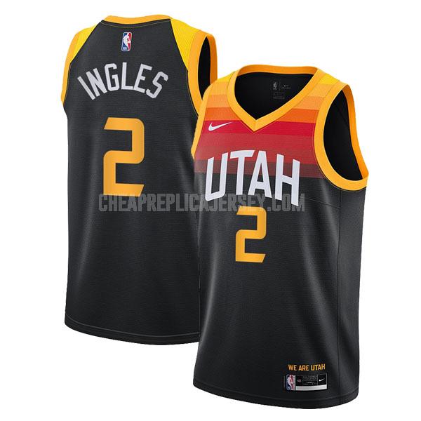 2020-21 men's utah jazz joe ingles 2 black city edition replica jersey