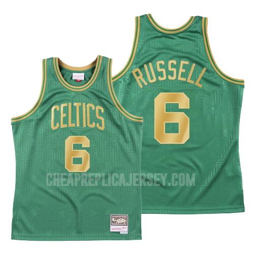 2020 men's boston celtics bill russell 6 green throwback replica jersey