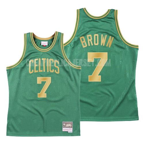 2020 men's boston celtics jaylen brown 7 green throwback replica jersey