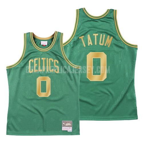 2020 men's boston celtics jayson tatum 0 green throwback replica jersey