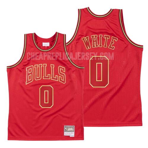 2020 men's chicago bulls coby white 0 red white throwback replica jersey