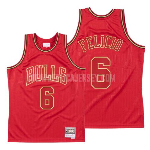 2020 men's chicago bulls cristiano felicio 6 red throwback replica jersey