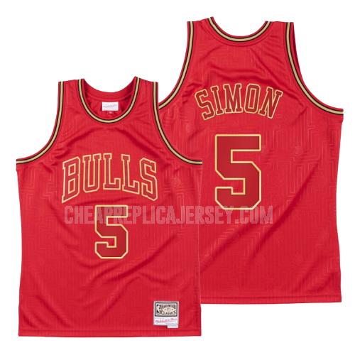 2020 men's chicago bulls justin simon 5 red throwback replica jersey