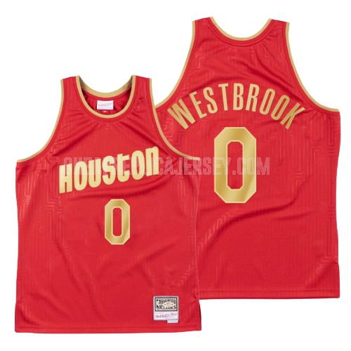 2020 men's houston rockets russell westbrook 0 red throwback replica jersey