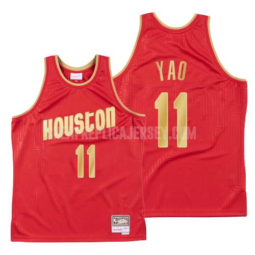 2020 men's houston rockets yao ming 11 red throwback replica jersey