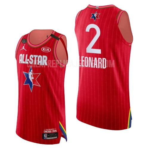 2020 men's los angeles clippers kawhi leonard 2 red nba all-star replica jersey