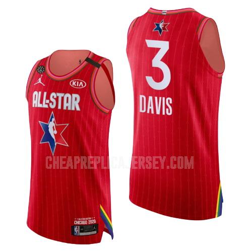 2020 men's los angeles lakers anthony davis 3 red nba all-star replica jersey