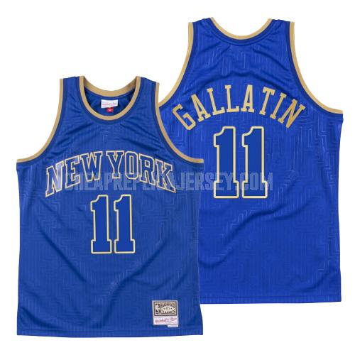 2020 men's new york knicks harry gallatin 11 blue throwback replica jersey