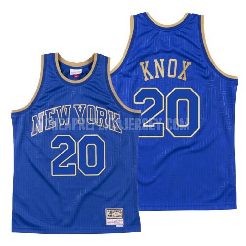 2020 men's new york knicks kevin knox 20 blue throwback replica jersey