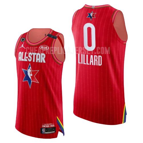 2020 men's portland trail blazers damian lillard 0 red nba all-star replica jersey