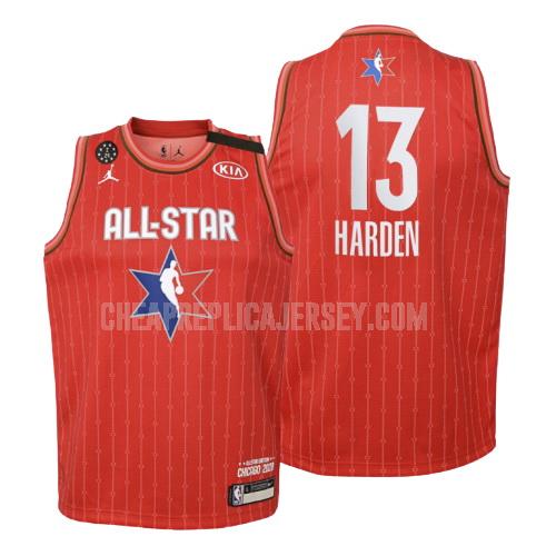 2020 youth houston rockets james harden 13 red nba all-star replica jersey