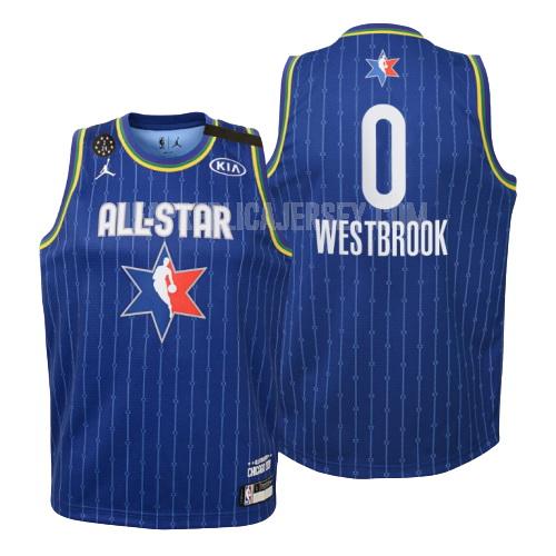 2020 youth houston rockets russell westbrook 0 blue nba all-star replica jersey