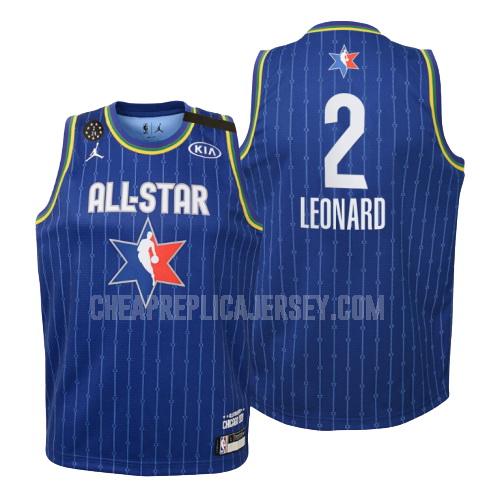 2020 youth los angeles clippers kawhi leonard 2 blue nba all-star replica jersey