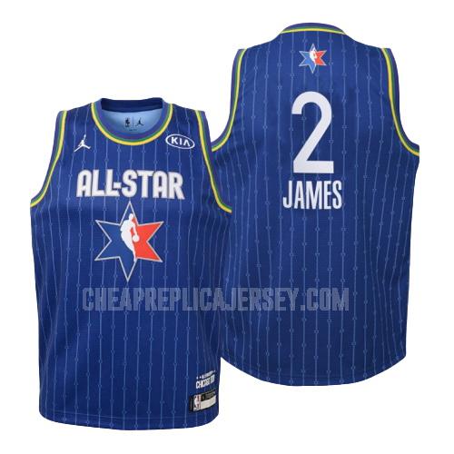 2020 youth los angeles lakers lebron james 2 blue nba all-star replica jersey