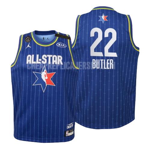 2020 youth miami heat jimmy butler 22 blue nba all-star replica jersey