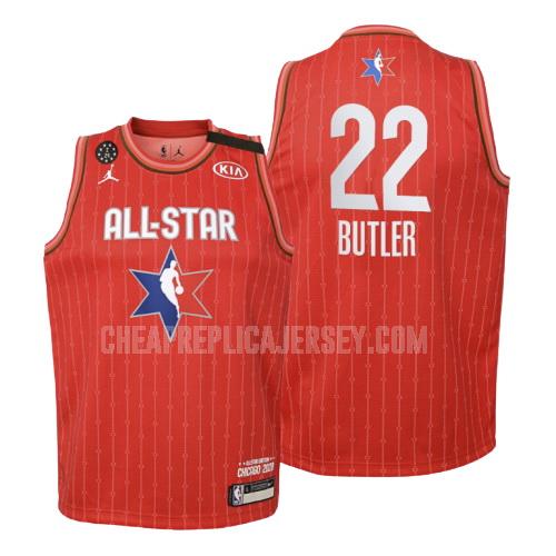 2020 youth miami heat jimmy butler 22 red nba all-star replica jersey