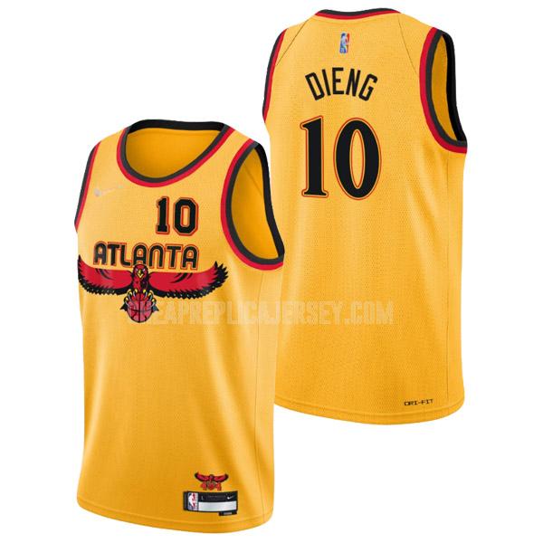 2021-22 men's atlanta hawks gorgui dieng 10 yellow 75th anniversary city edition replica jersey