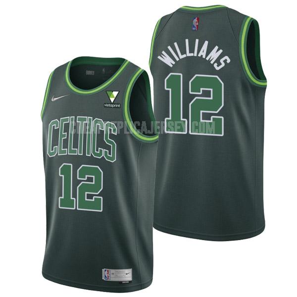 2021-22 men's boston celtics grant williams 12 green earned edition replica jersey
