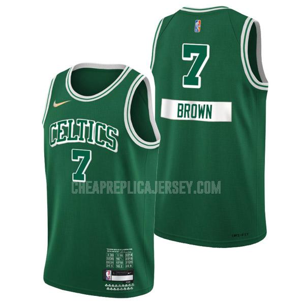 2021-22 men's boston celtics jaylen brown 7 green 75th anniversary city edition replica jersey