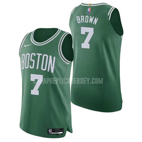 2021-22 men's boston celtics jaylen brown 7 green 75th anniversary icon edition replica jersey