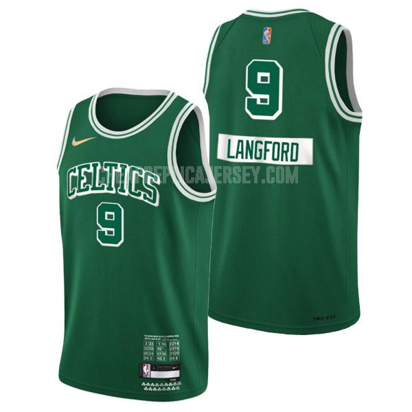 2021-22 men's boston celtics romeo langford 9 green 75th anniversary city edition replica jersey