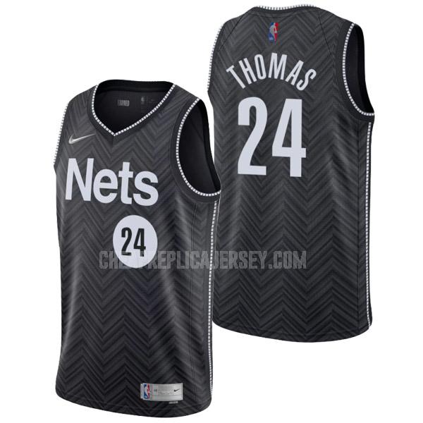 2021-22 men's brooklyn nets cameron thomas 24 black earned edition replica jersey