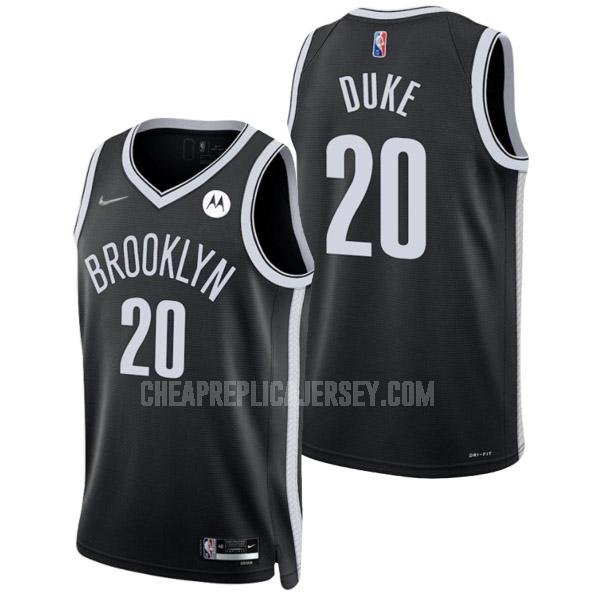 2021-22 men's brooklyn nets david duke 20 black 75th anniversary icon edition replica jersey
