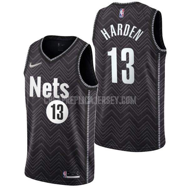 2021-22 men's brooklyn nets james harden 13 black earned edition replica jersey