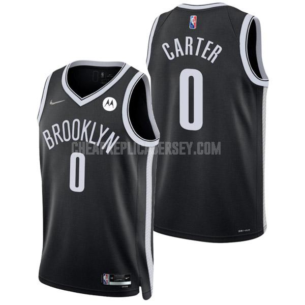 2021-22 men's brooklyn nets jevon carter 0 black 75th anniversary icon edition replica jersey