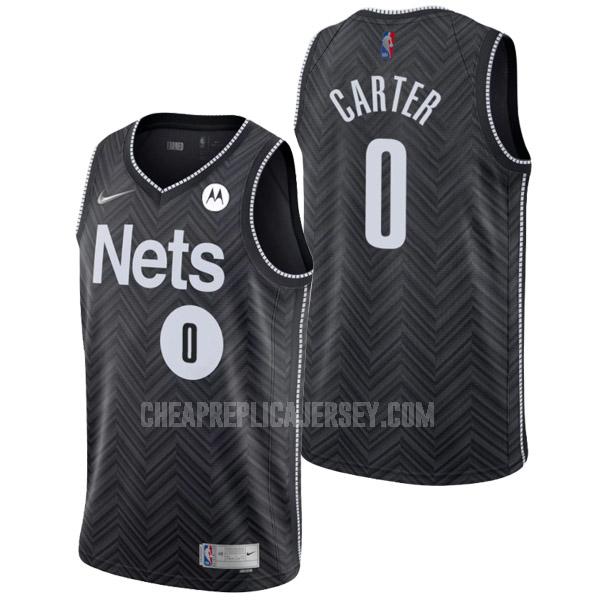 2021-22 men's brooklyn nets jevon carter 0 black earned edition replica jersey
