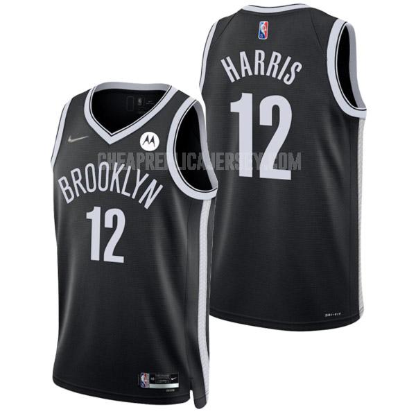 2021-22 men's brooklyn nets joe harris 12 black 75th anniversary icon edition replica jersey