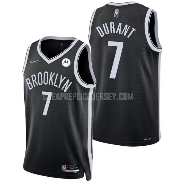 2021-22 men's brooklyn nets kevin durant 7 black 75th anniversary icon edition replica jersey