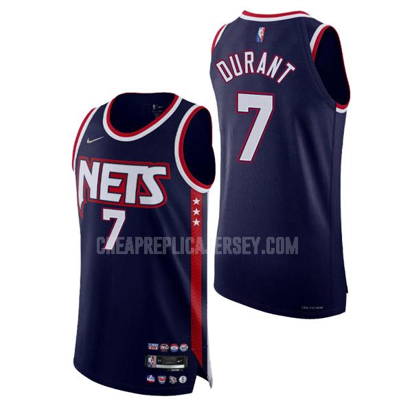 2021-22 men's brooklyn nets kevin durant 7 navy 75th anniversary city edition replica jersey