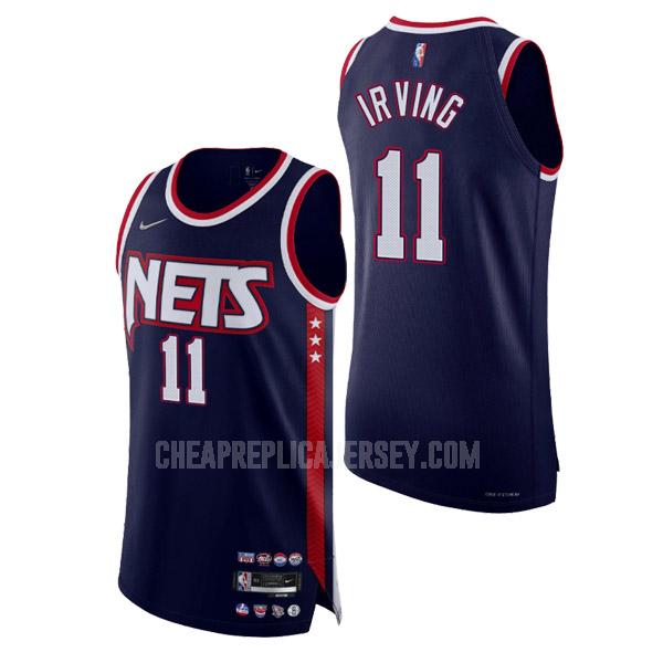 2021-22 men's brooklyn nets kyrie irving 11 navy 75th anniversary city edition replica jersey