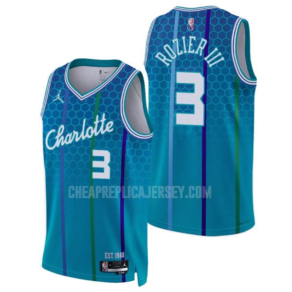 2021-22 men's charlotte hornets terry rozier iii 3 green 75th anniversary city edition replica jersey