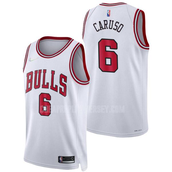 2021-22 men's chicago bulls alex caruso 6 white 75th anniversary association edition replica jersey