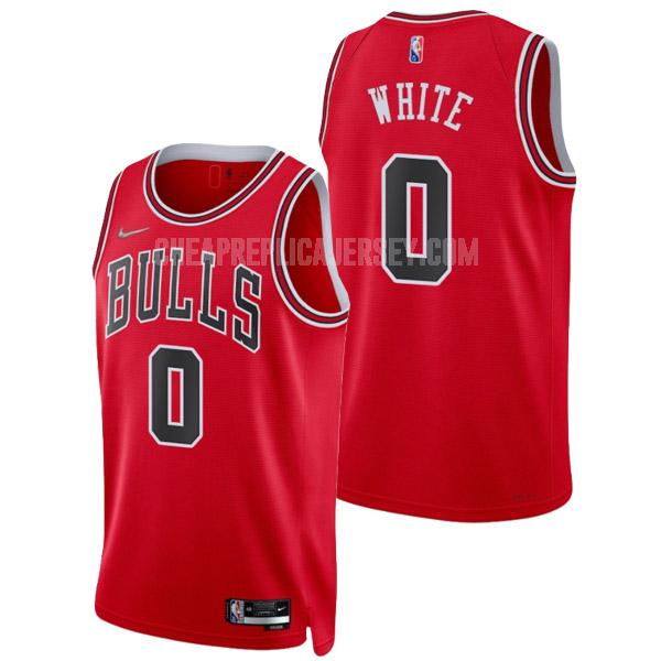 2021-22 men's chicago bulls coby white 0 red 75th anniversary icon edition replica jersey
