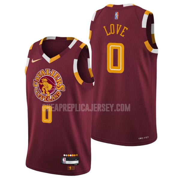 2021-22 men's cleveland cavaliers kevin love 0 wine 75th anniversary city edition replica jersey