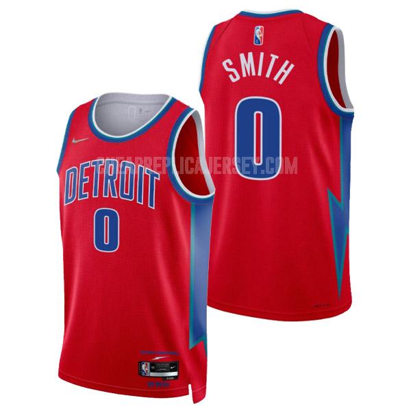2021-22 men's detroit pistons chris smith 0 red 75th anniversary city edition replica jersey