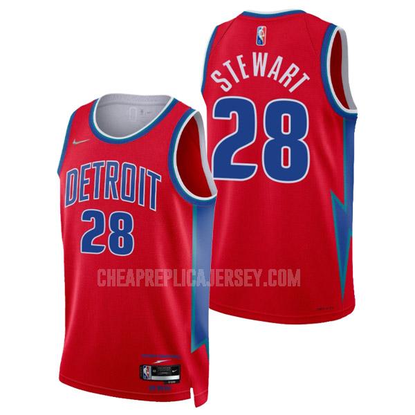 2021-22 men's detroit pistons isaiah stewart 28 red 75th anniversary city edition replica jersey