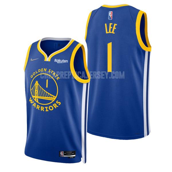 2021-22 men's golden state warriors damion lee 1 blue 75th anniversary icon edition replica jersey