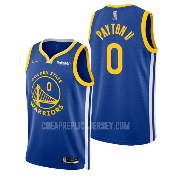 2021-22 men's golden state warriors gary payton ii 0 blue 75th anniversary icon edition replica jersey